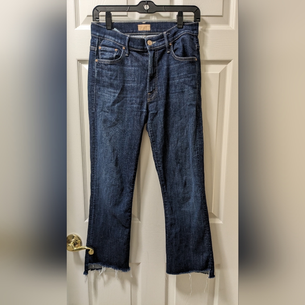 MOTHER Dark Blue Ankle & Cropped Jeans
